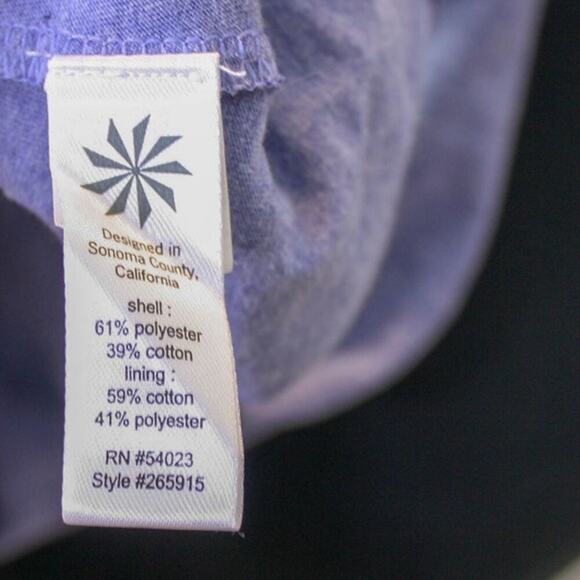 Athleta Mini Dress Empire Waist Ruched Long Sleeves Purple Floral XS - Picture 5 of 5